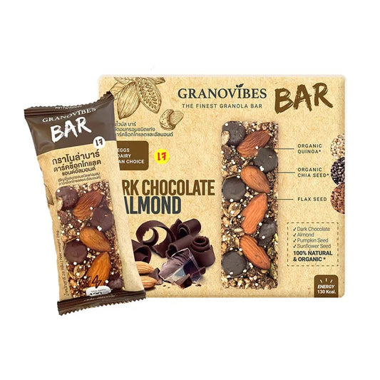 Granovibes 그레노바이브스 그레놀라바 168g (28g X 6개) Dark Chocolate & Almond