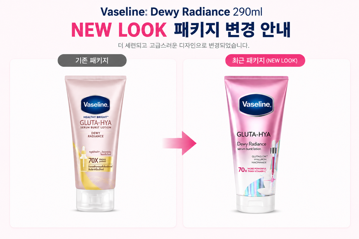 바세린 바디로션 글루타 히야 듀이 래디언스 바디로션 Dewy Radiance 290ml